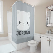 かわいい猫の名パーソナライズされた前 シャワーカーテン (インサイチュ)