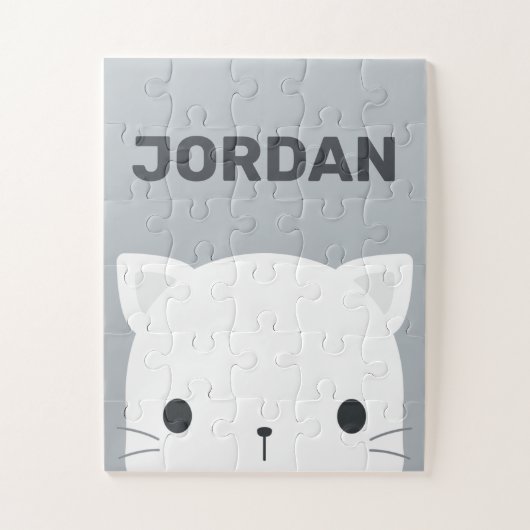 かわいい猫の名パーソナライズされた前 ジグソーパズル (縦)