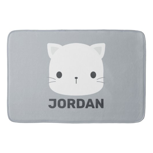 かわいい猫の名パーソナライズされた前 バスマット (正面)