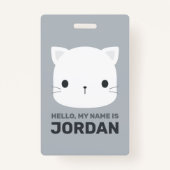かわいい猫の名パーソナライズされた前 バッジ (正面)