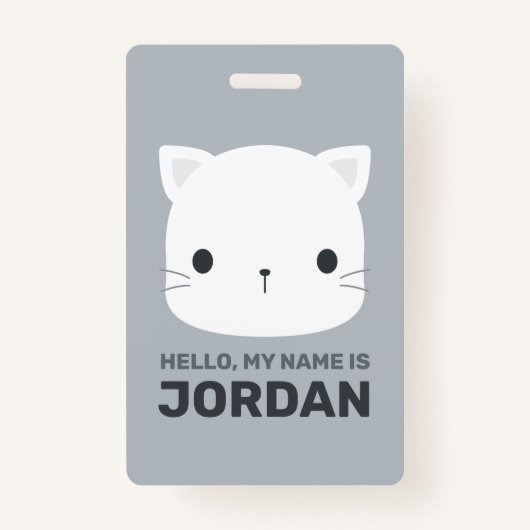 かわいい猫の名パーソナライズされた前 バッジ (正面)
