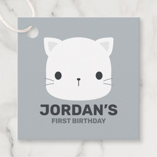 かわいい猫の名パーソナライズされた前 フェイバータグ (正面)