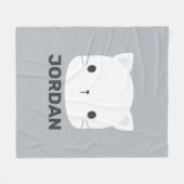 かわいい猫の名パーソナライズされた前 フリースブランケット (正面(横))