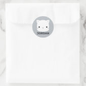 かわいい猫の名パーソナライズされた前 ラウンドシール (バッグ)