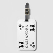 かわいい猫の名パーソナライズされた前 ラゲッジタグ (正面縦)