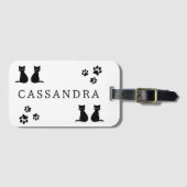 かわいい猫の名パーソナライズされた前 ラゲッジタグ (正面横)