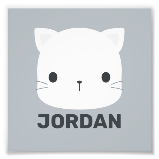 かわいい猫の名前パーソナライズされた写真プリント フォトプリント (正面)