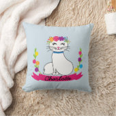 かわいい猫の名前入りな一流の枕 クッション (ブランケット)