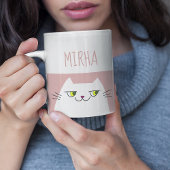 かわいい猫の名前入りマグカップ ミニマルピンクギフト マグカップ