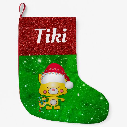 かわいい猫の名前 スモールクリスマスストッキング (正面)