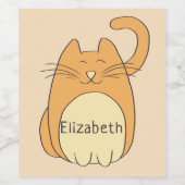 かわいい猫の名前 ワインラベル (シングルラベル)