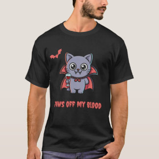 かわいい猫の吸血鬼 ヴァンパー Tシャツ