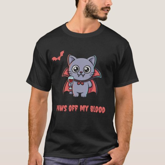 かわいい猫の吸血鬼 ヴァンパー Tシャツ (正面)