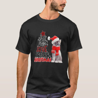 かわいい猫の喜びホープ愛の平和クリスマスツリーHolida Tシャツ