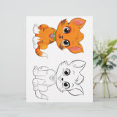 かわいい猫の塗り絵ページ (スタンド正面)