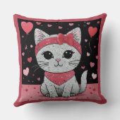 かわいい猫の変装 – バレンタインおもしろい クッション (裏面)