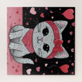 かわいい猫の変装 – バレンタインおもしろい ジグソーパズル (横)