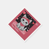 かわいい猫の変装 – バレンタインおもしろい スタンダードカクテルナプキン (角)
