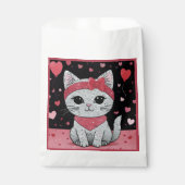 かわいい猫の変装 – バレンタインおもしろい フェイバーバッグ (正面)