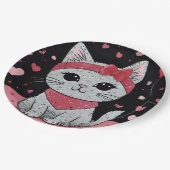 かわいい猫の変装 – バレンタインおもしろい ペーパープレート (アングル)