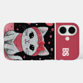 かわいい猫の変装 – バレンタインおもしろい Case-Mate iPhoneケース (裏面 (横))