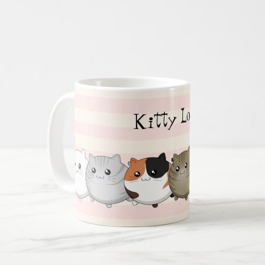かわいい猫の多くそして多く コーヒーマグカップ (正面左)