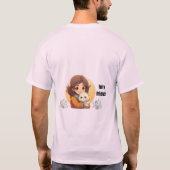 かわいい猫の娘 ファーリーフレンズ 美意識Tシャツ Tシャツ (裏面)