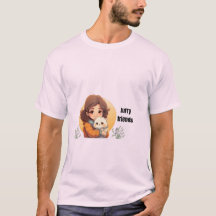 かわいい猫の娘 ファーリーフレンズ 美意識Tシャツ