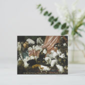 かわいい猫の子ねこ ヴィンテージ ファインアート オーダーメイド ポストカード (スタンド正面)