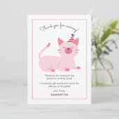 かわいい猫の子供の誕生日パーティー サンキューカード (スタンド正面)