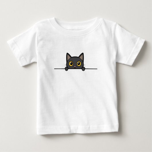 かわいい猫の子供用Tシャツデザイン ベビーTシャツ (正面)