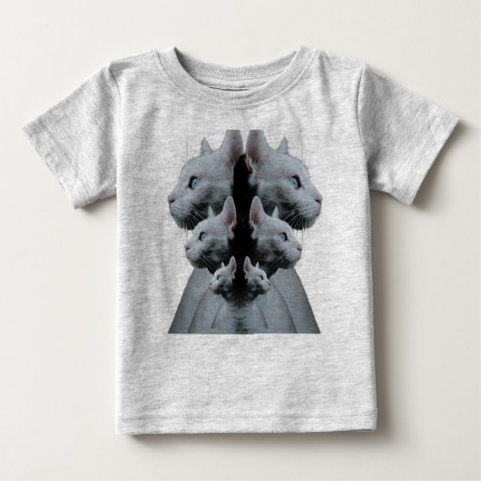 かわいい猫の子供用Tシャツ ベビーTシャツ (正面)