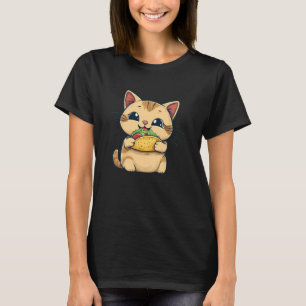 かわいい猫の子猫がタコスを食べている Tシャツ