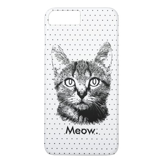かわいい猫の子猫がニャーニャーと手で描く水玉模様 Case-Mate iPhoneケース (裏面)
