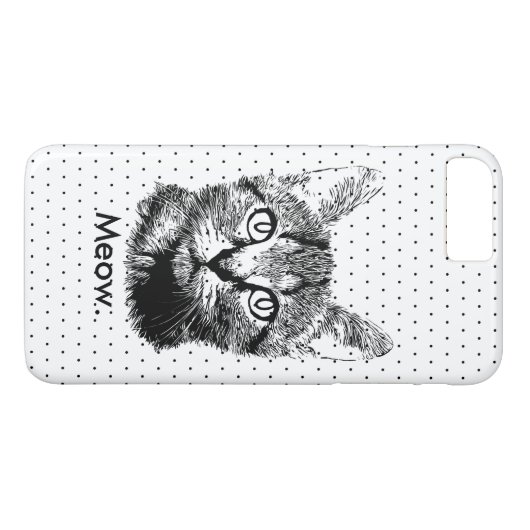 かわいい猫の子猫がニャーニャーと手で描く水玉模様 Case-Mate iPhoneケース (裏面(横))