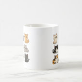 かわいい猫の子猫の白いマグカップ コーヒーマグカップ (中央)
