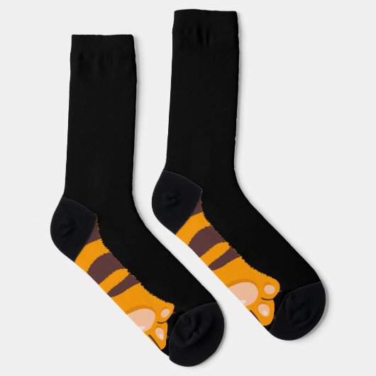 かわいい猫の子猫の足の足衣装おかしなハロウィーン ソックス (右)