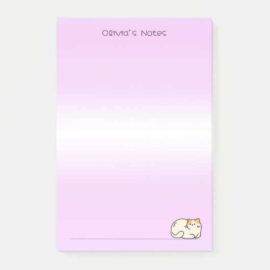 かわいい猫の子猫カラフルのグラデーシパーソナライズされたョン名 ポストイット (正面)
