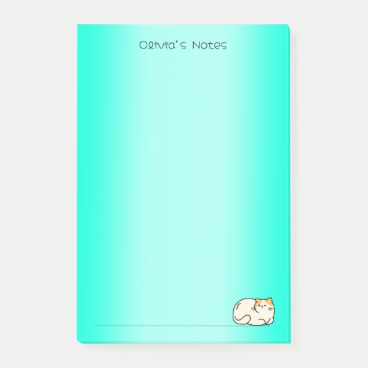 かわいい猫の子猫カラフルのグラデーシパーソナライズされたョン名 ポストイット (正面)
