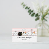 かわいい猫の子猫家族の漫画 名刺 (スタンド正面)