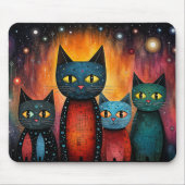かわいい猫の宇宙ギャラクシーアートギフト マウスパッド (正面)