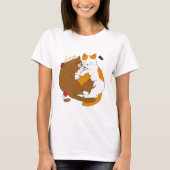 かわいい猫の家族 Tシャツ (正面)