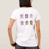 かわいい猫の家族 Tシャツ (裏面)