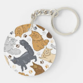 かわいい猫の家猫、メイン·クーン キーホルダー (裏面)