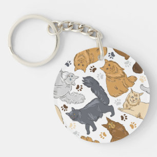 かわいい猫の家猫、メイン·クーン キーホルダー