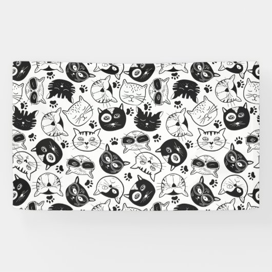 かわいい猫の家猫、メイン·クーン 横断幕 (横)