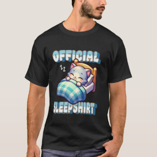 かわいい猫の寝顔デザイン公式スリープTシャツ 1 Tシャツ