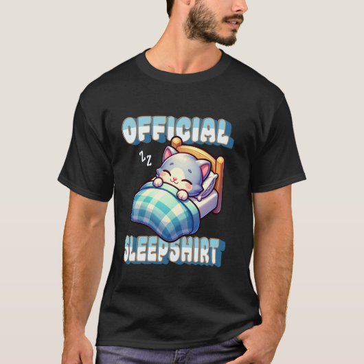 かわいい猫の寝顔デザイン公式スリープTシャツ 1 Tシャツ (正面)