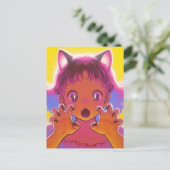 かわいい猫の少女 ポストカード (スタンド正面)