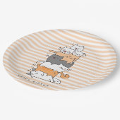 かわいい猫の山ハッピーバースデー ペーパープレート (アングル)